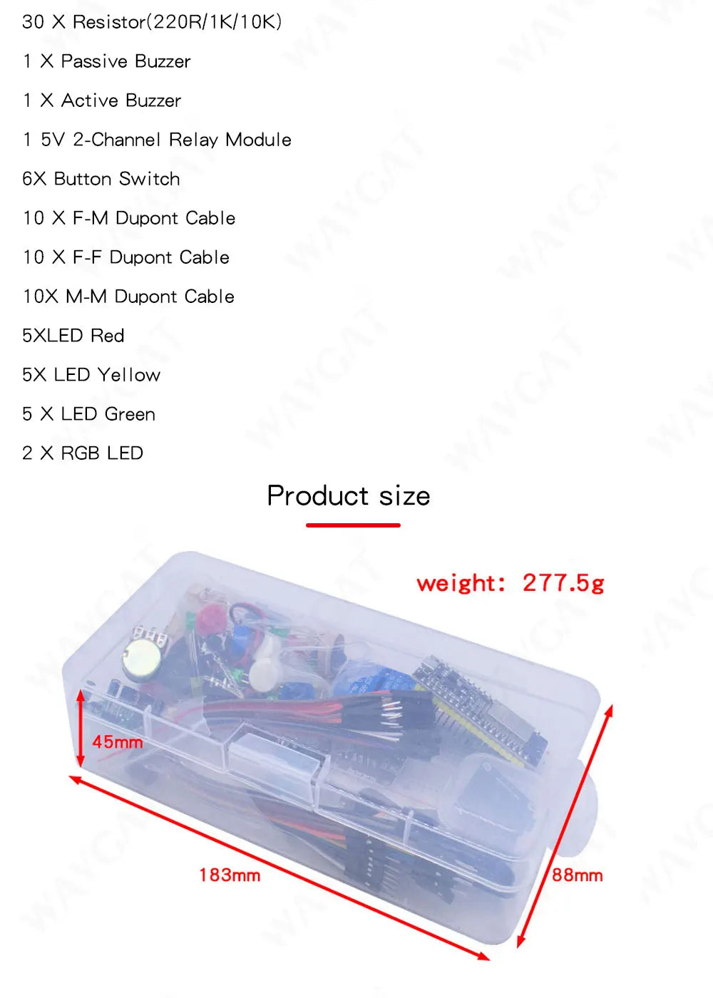 DIY Starter Kit for ESP32 ESP-32S WIFI with Storage Box Learning Basic Starter Kit 0.96 Inch Oled Pir Motion Sensor