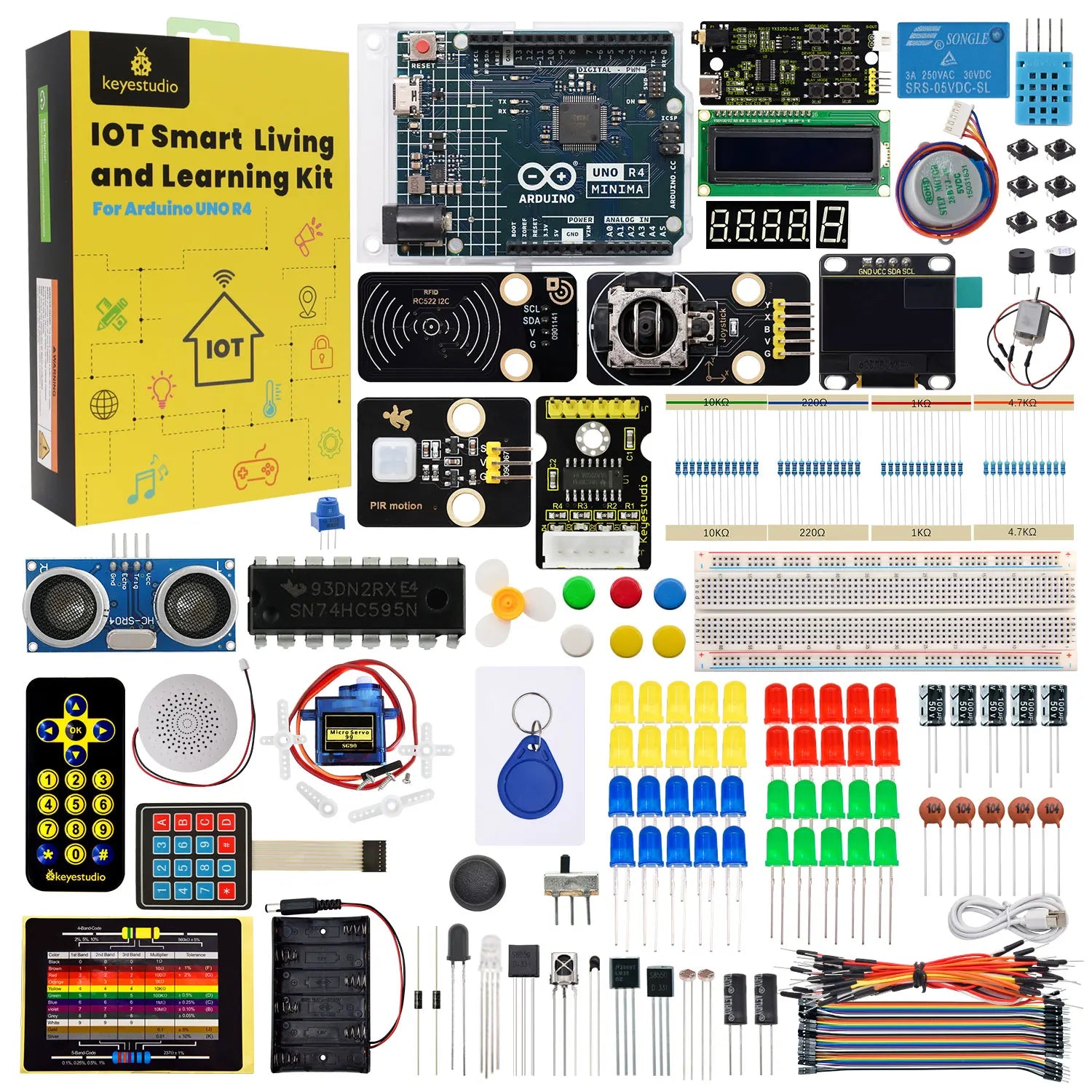 Keyestudio Programming Starter Smart Living And Learning Kit With Original Arduino U-NO R4 Minima Board For Arduino