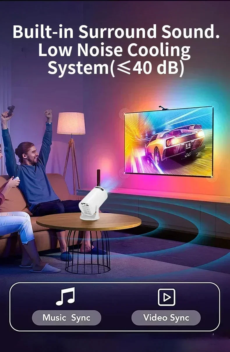2026 HY300 Outdoor portable LED Projector 4KWifi 1080P 1280 720P HD Home Cinema Video Movies Video Game Projection