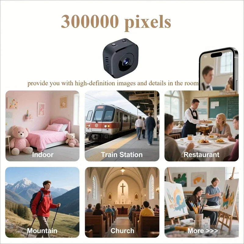 Mini Security Camera 4K Full HD Wireless WiFi Surveillance With 2 Way Audio Motion Detection Intelligent Infrared Night Vision