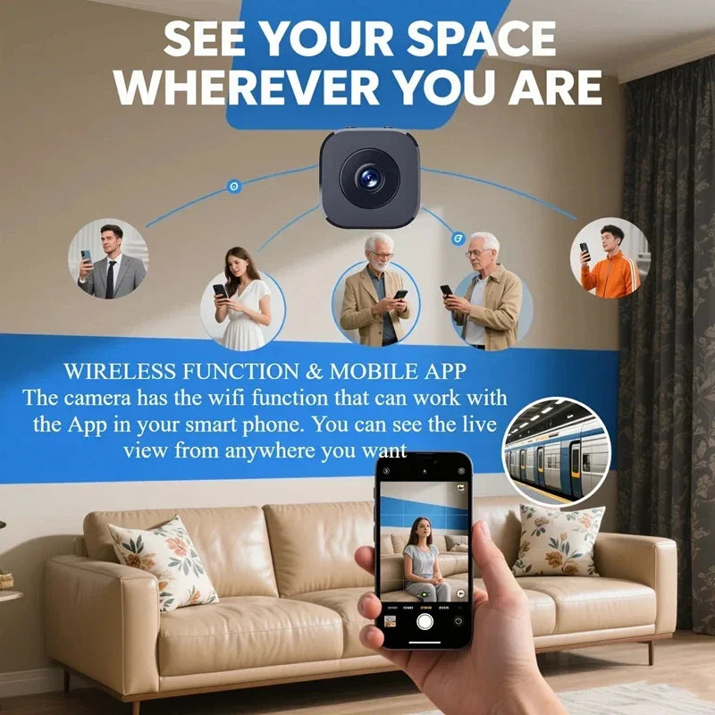 Mini Security Camera 4K Full HD Wireless WiFi Surveillance With 2 Way Audio Motion Detection Intelligent Infrared Night Vision