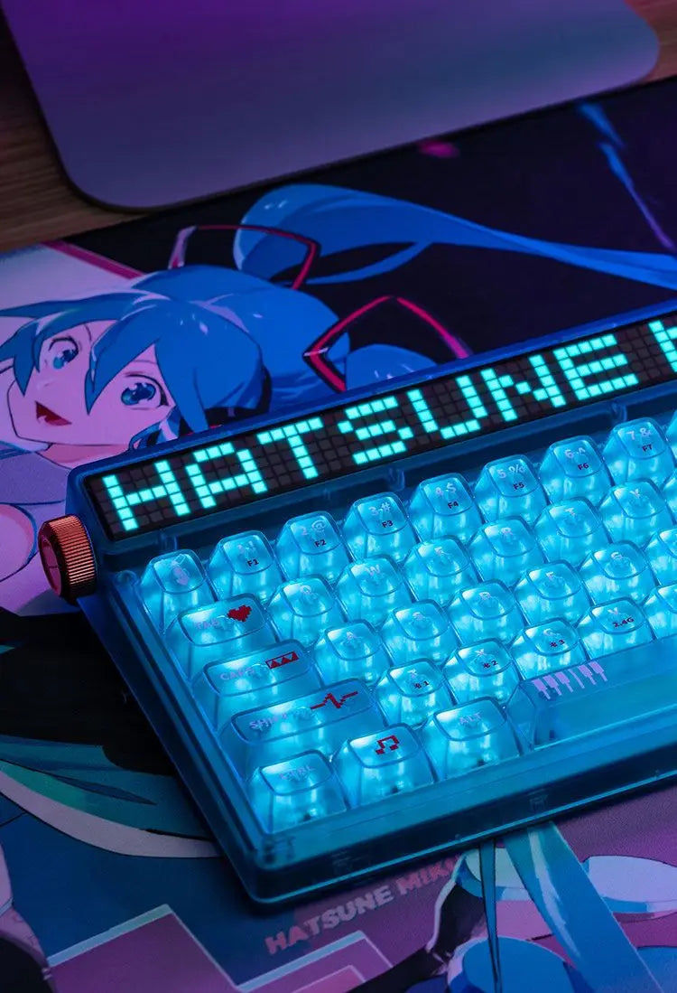 Hatsune Miku E-sports series Mechanical keyboard machinist 68 key customized axis wireless keyboard Wired Headset wireless mouse