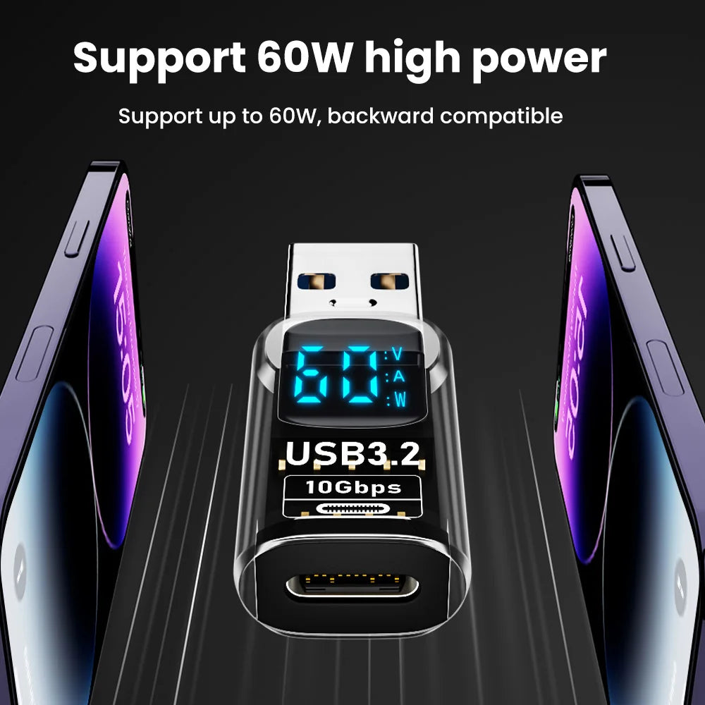 USB 3.2 Digital Display Adapter 10Gbps USB Male TO USB Female Converter Fast Charging Data Transafer USB C Adapter For PC Laptop