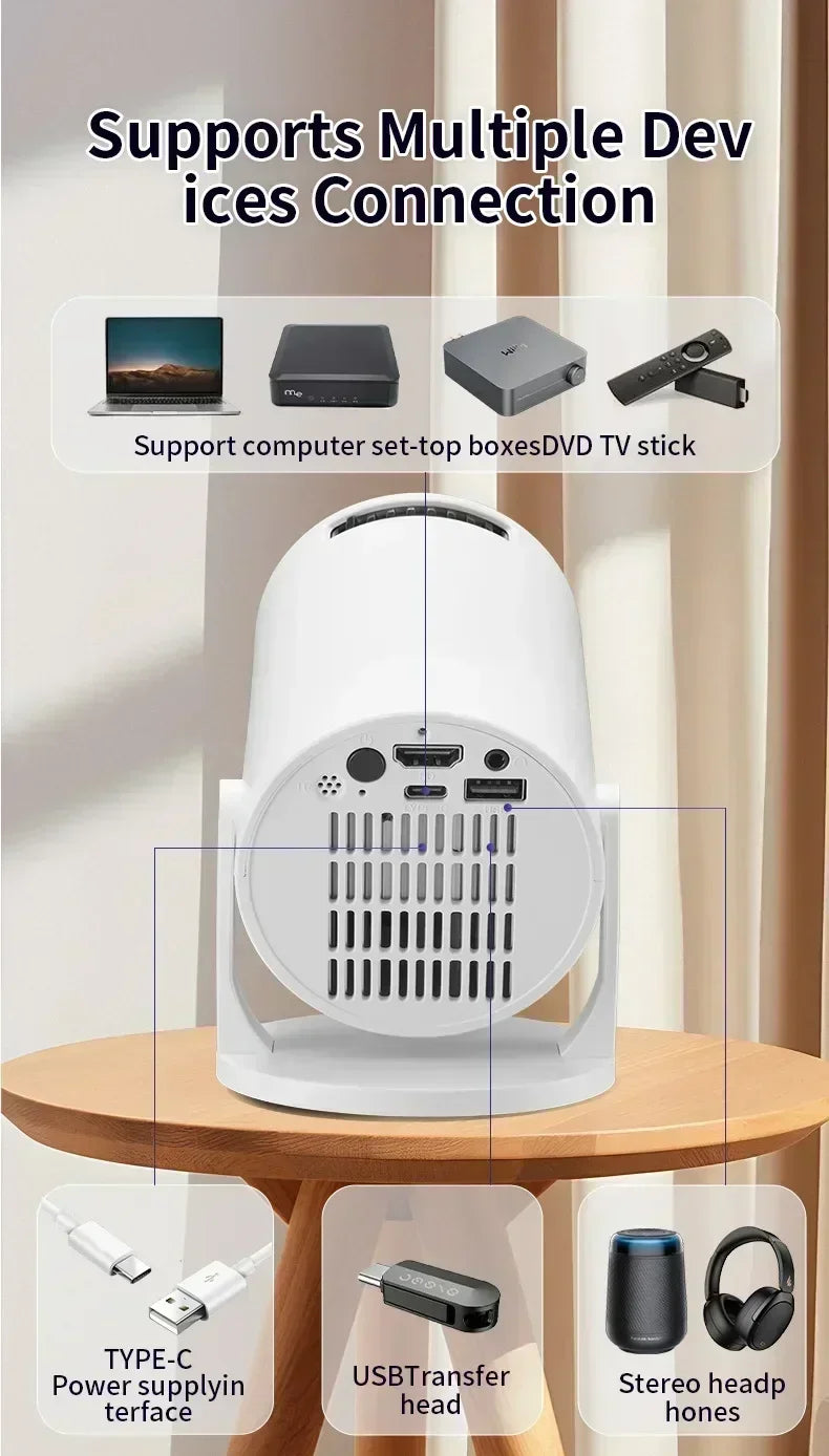 2026 HY300 Outdoor portable LED Projector 4KWifi 1080P 1280 720P HD Home Cinema Video Movies Video Game Projection