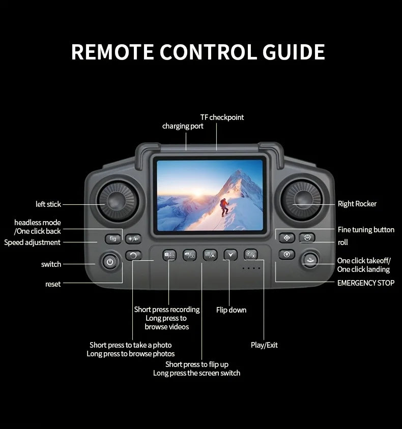 The 2026 Upgraded E88PRO MAX Foldable Drone Features Dual Cameras, Extra Batteries, an 8K Screen for Remote Control, and One-click Return-to-home Functionality. Suitable for Beginners, It's an Ideal Independence Day or Holida
