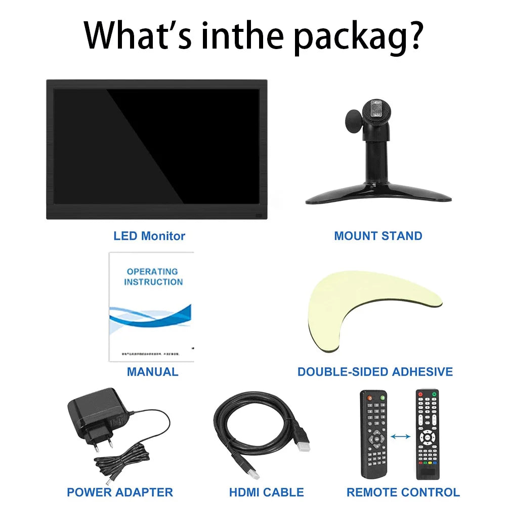 Hot Portable Monitor 11.6/10.1 Inch Small Display with HDMI VGA AV BNC USB Interface for Laptop Raspberry Pi Computer Monitor