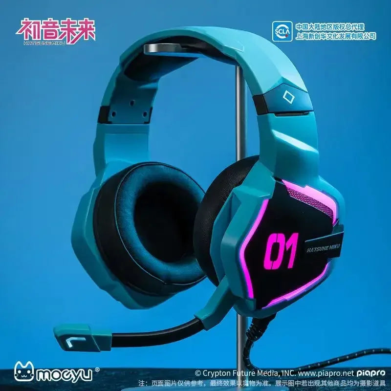 Hatsune Miku E-sports series Mechanical keyboard machinist 68 key customized axis wireless keyboard Wired Headset wireless mouse