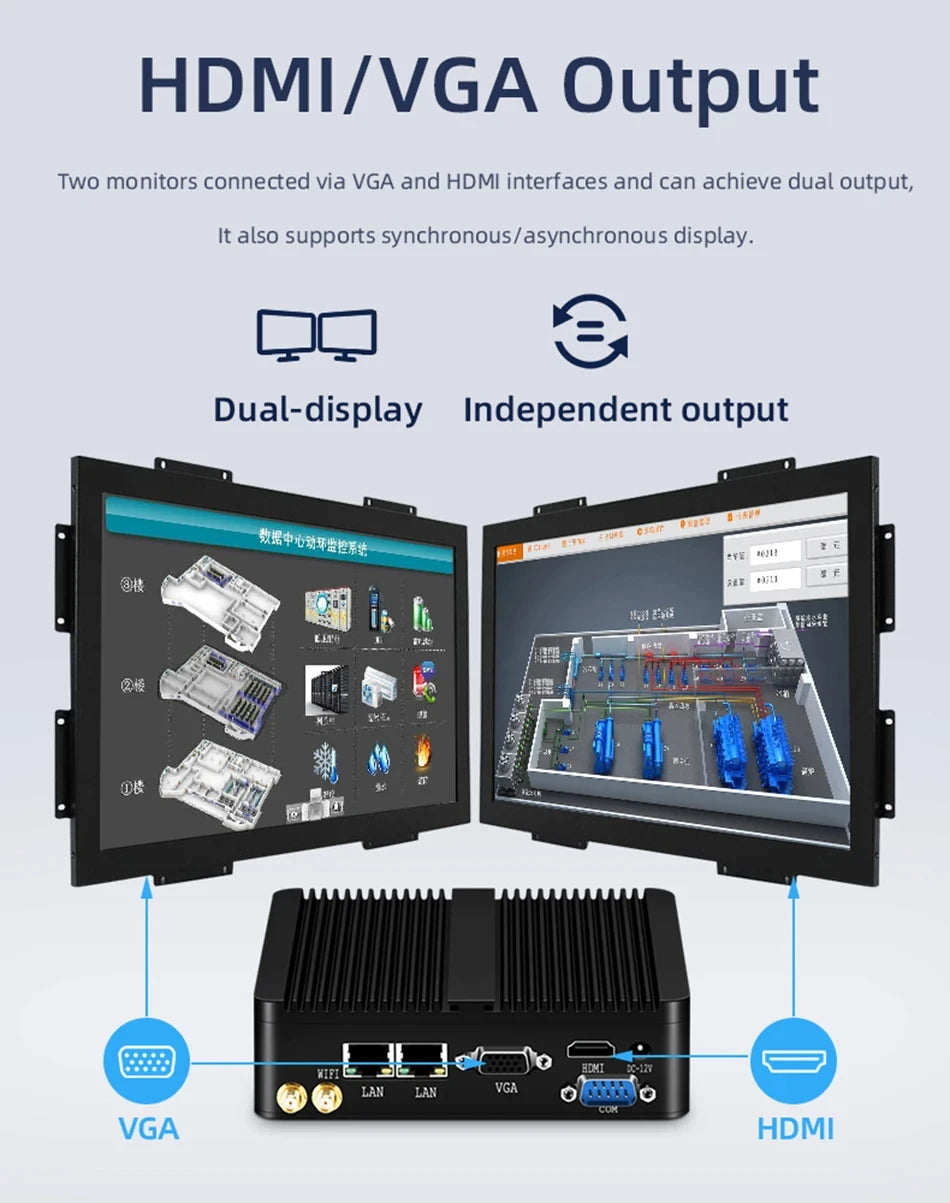 Helorpc Pfense Industrial Mini PC Inter Celeron Processor with 4XUSB HDMI VGA 2XRS232 Support Windows10/11 LINUX Deskto Computer