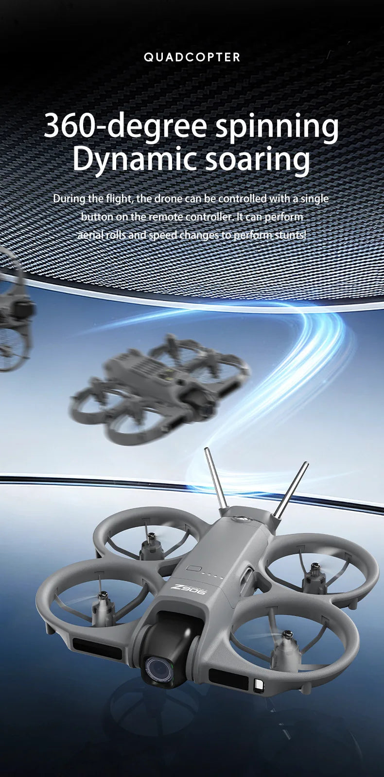 New Z906 Mini FPV Drone Big Screen Remote 180° Electric Adjust 4K Camera 3-Side Obstacle Avoidance Optical Flow With Landing Pad