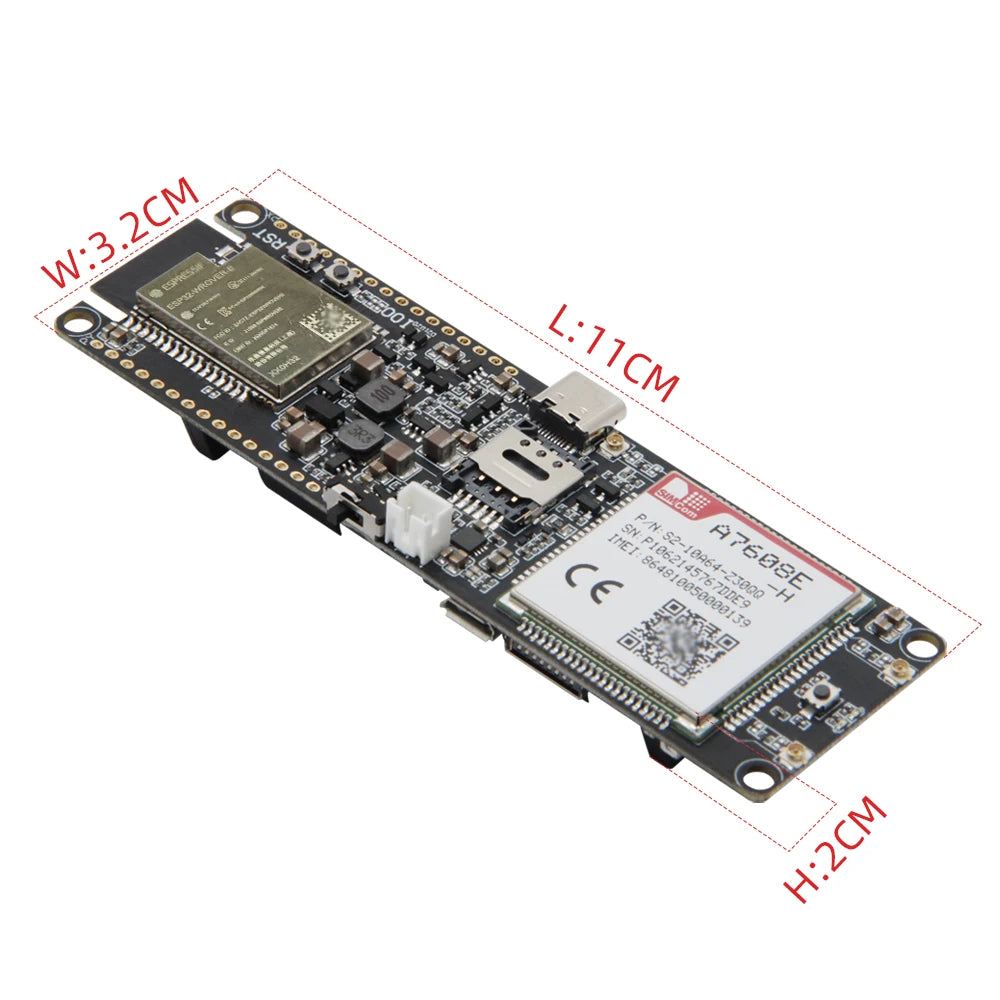 LILYGO® T-SIM A7608E-H A7608SA-H ESP32 LTE Cat 4 High Speed 4G Network GPS Antenna Wireless WiFi Bluetooth Development Board