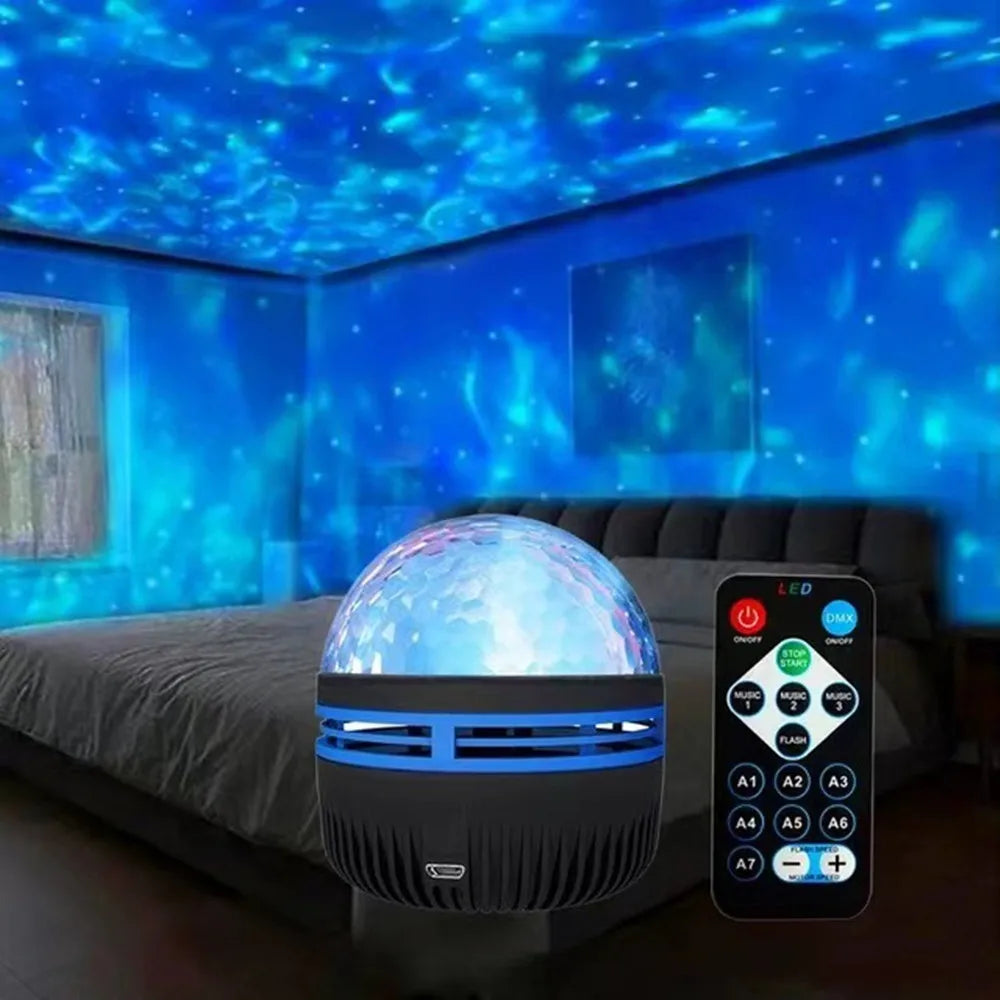 USB LED Night Light Starry Sky Projector Lamp Aurora DC 5V RGB Remote Control Rotating Lighting for Home Party Room Decoration