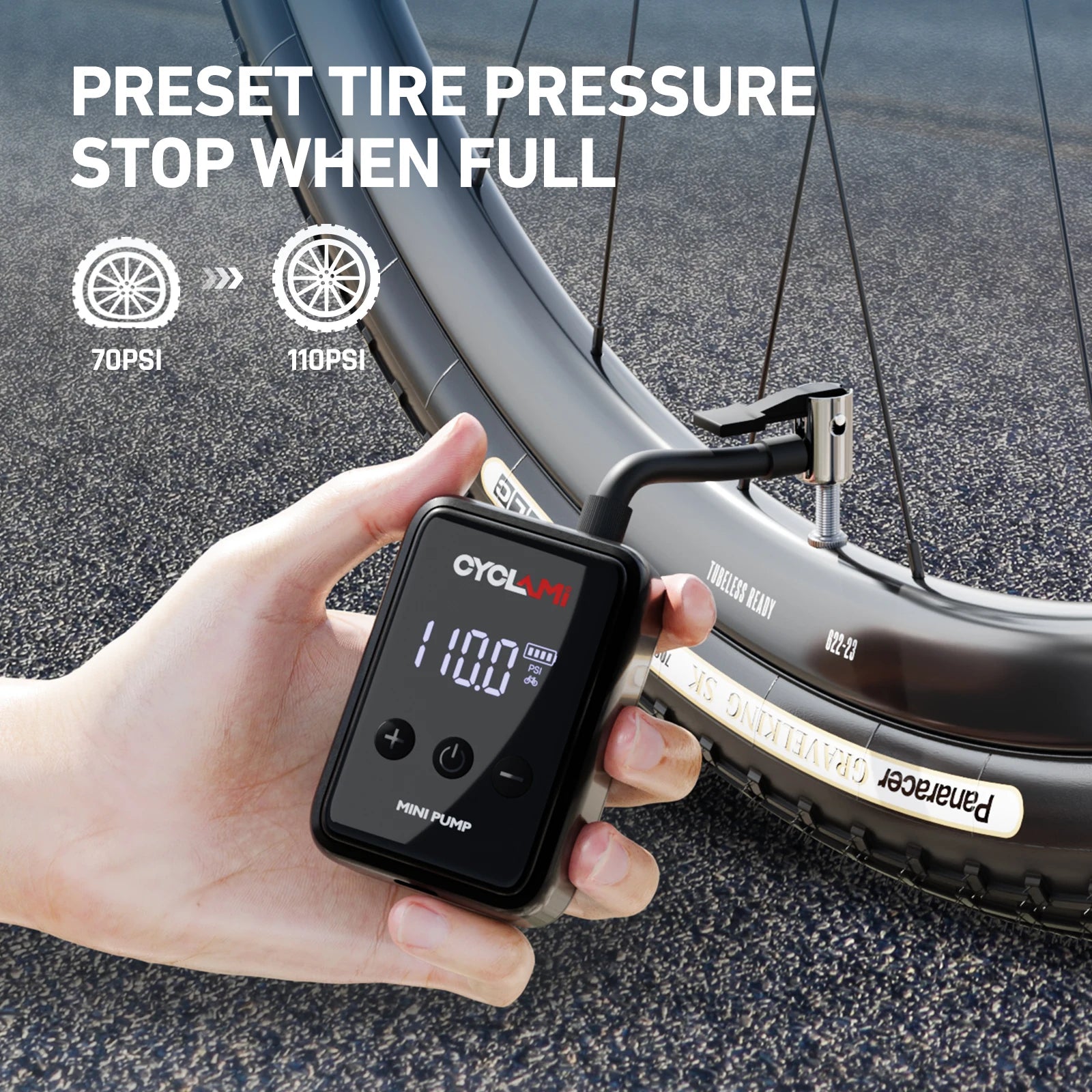 150PSI Portable Pocket Bike Electric Air Pump Schrader Presta Valve MTB MINI Rechargeable Compressor Tire Inflator CYCLAMI HW125