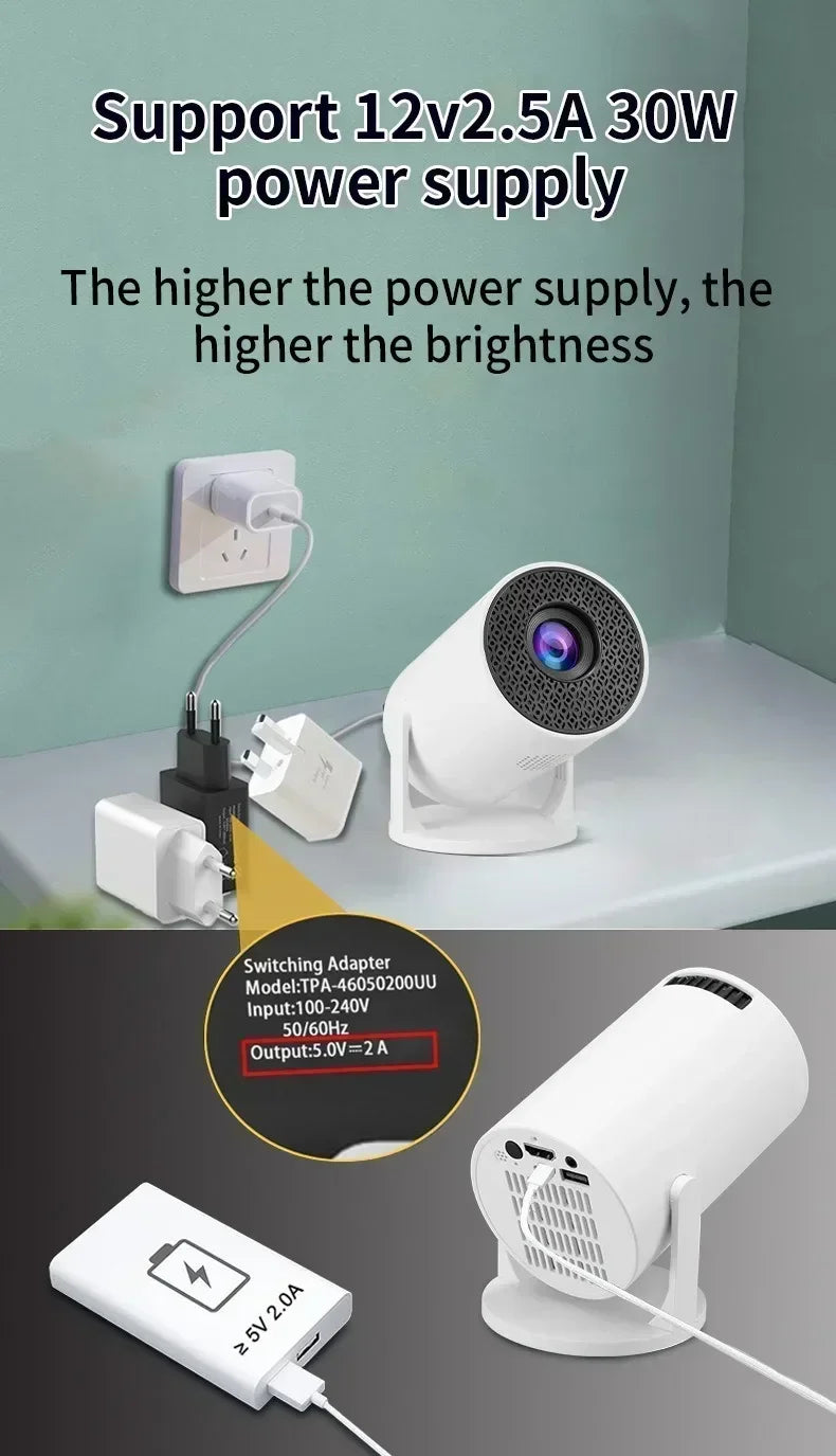 2026 HY300 Outdoor portable LED Projector 4KWifi 1080P 1280 720P HD Home Cinema Video Movies Video Game Projection