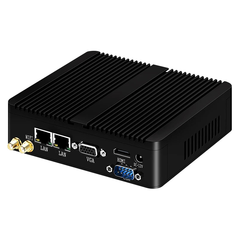 Helorpc Pfense Industrial Mini PC Inter Celeron Processor with 4XUSB HDMI VGA 2XRS232 Support Windows10/11 LINUX Deskto Computer