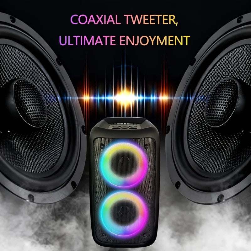 6000W Portable Speaker, Wireless Stereo, TWS, Color Lights, USB/TF Card, for Outdoor, Camping, Backyard Party, Bluetooth Speaker