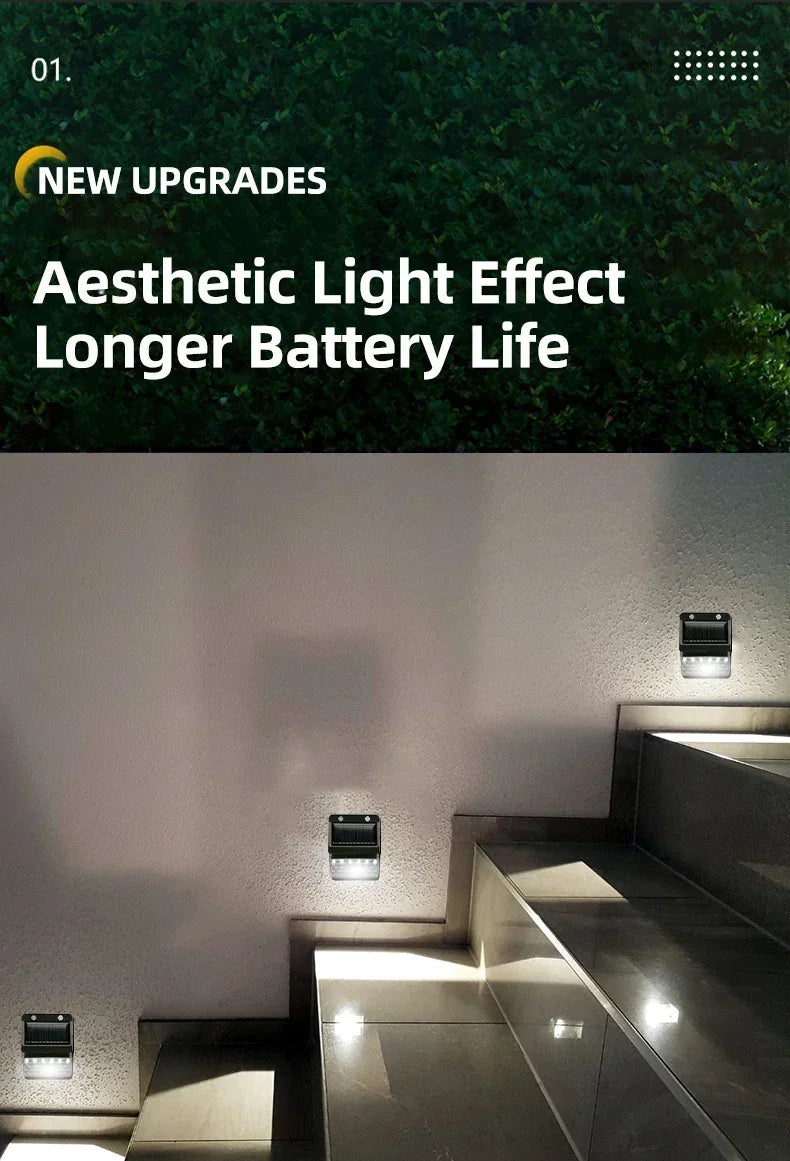 6/30 LED Solar Light PIR Motion Sensor Wall Light Outdoor Solar Lamp Waterproof Solar Powered Sunlight Street Lamp Garden Decor