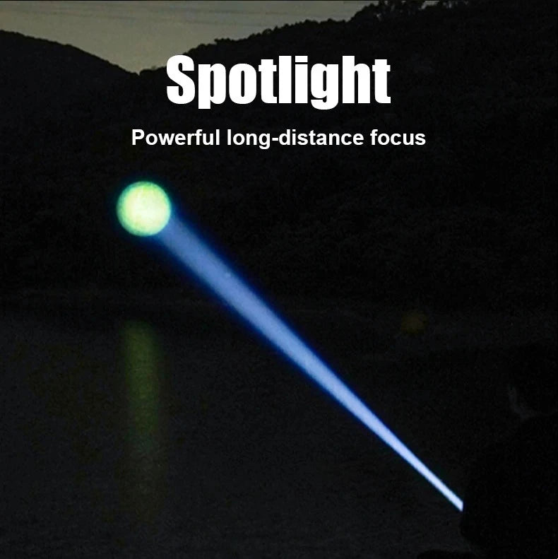 2000000 High Power LED Flashlights Type-C Rechargeable Torch Long Shot 1000M Waterproof Handlamp Outdoor Camping Fishing Lantern