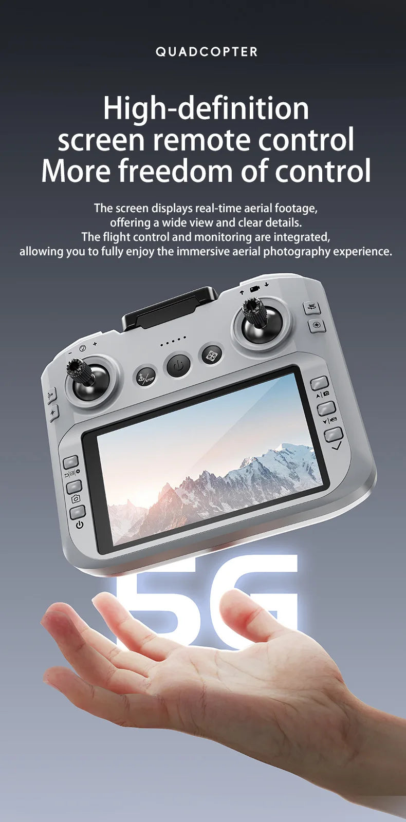 New Z906 Mini FPV Drone Big Screen Remote 180° Electric Adjust 4K Camera 3-Side Obstacle Avoidance Optical Flow With Landing Pad