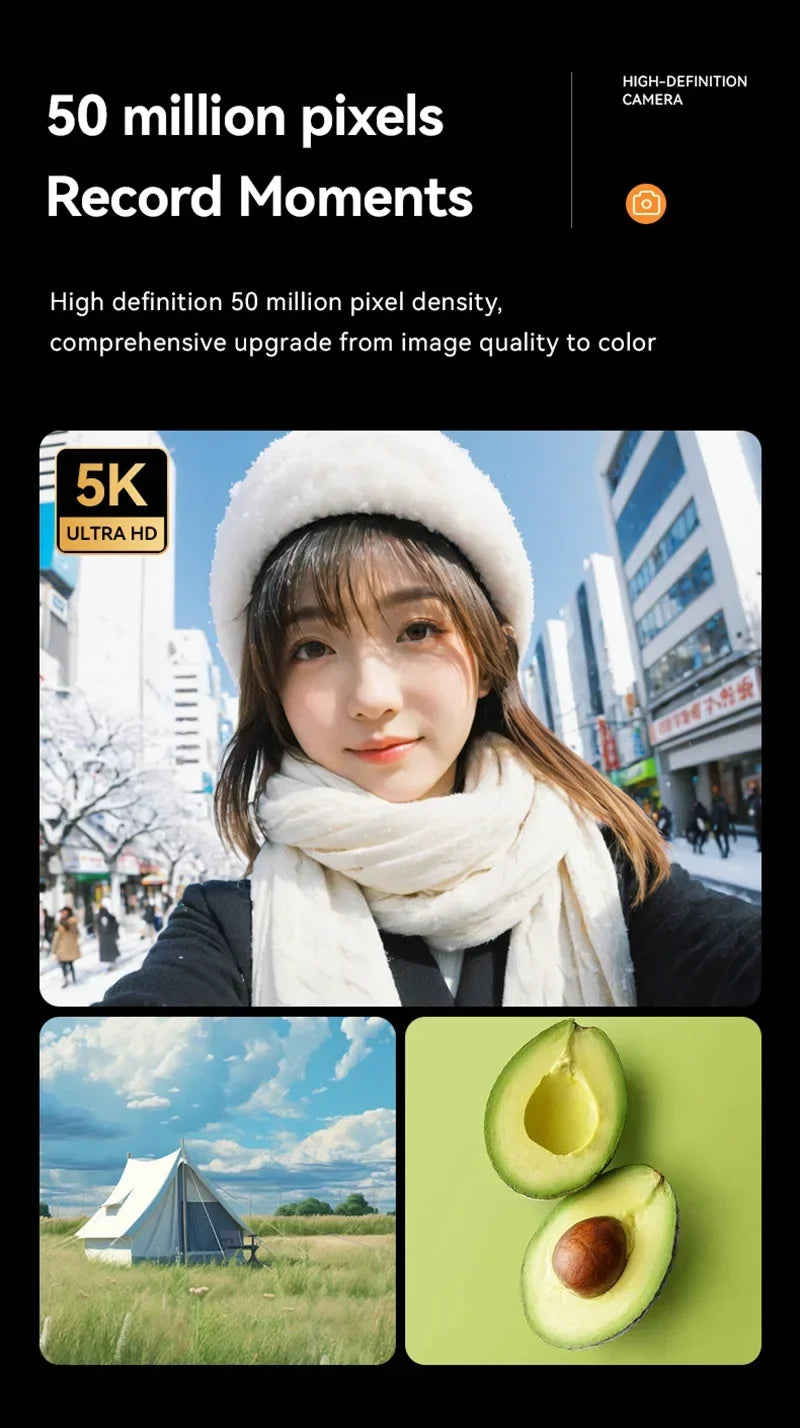 Lenovo 5K Digital Camera 50MP 16X Student Camera Outdoor Anti-Shake Digital Video Camera Flash Video Recorder Small Video Camera