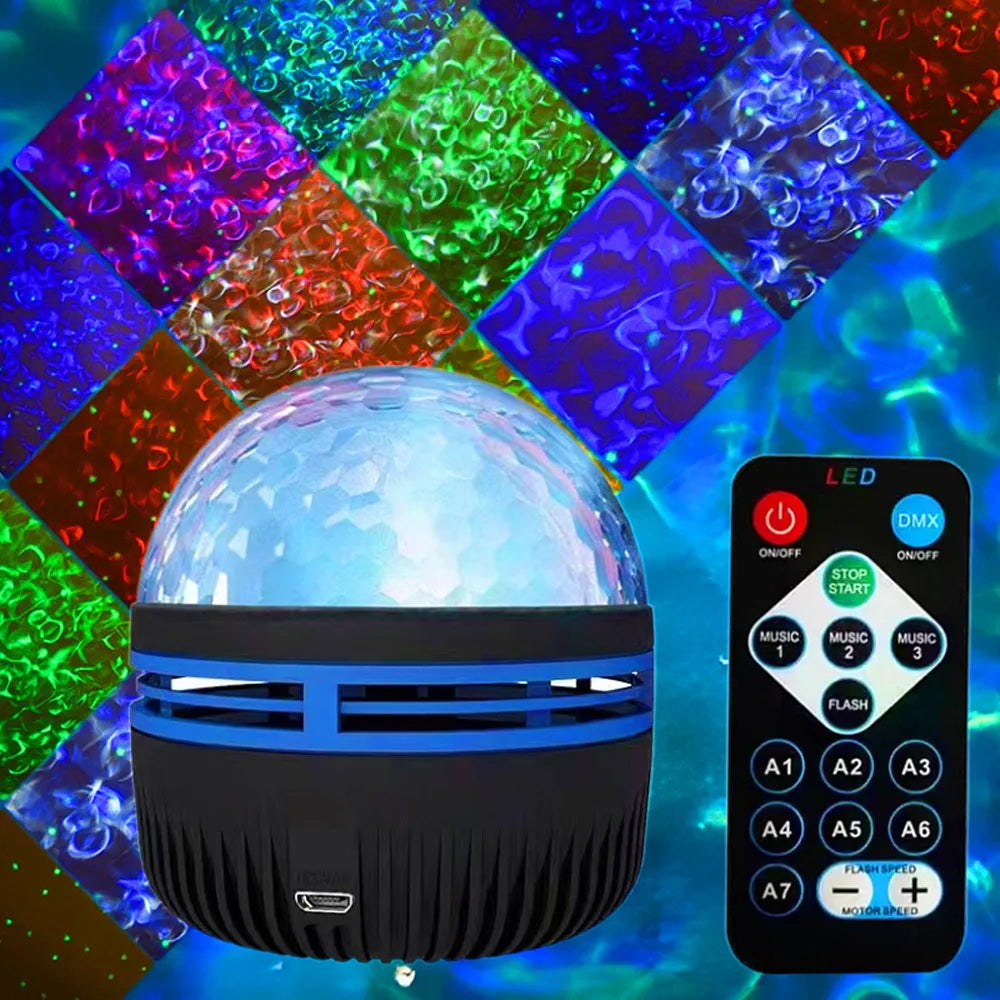 USB LED Night Light Starry Sky Projector Lamp Aurora DC 5V RGB Remote Control Rotating Lighting for Home Party Room Decoration