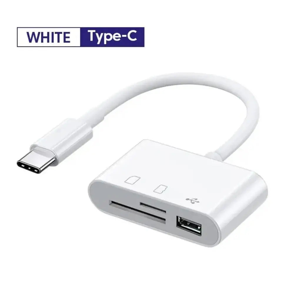 5‑in‑1 USB 3.0 Card Reader Lightning Type C SD TF Memory Card Adapter for iPhone iPad MacBook Samsung Android Phone Laptop
