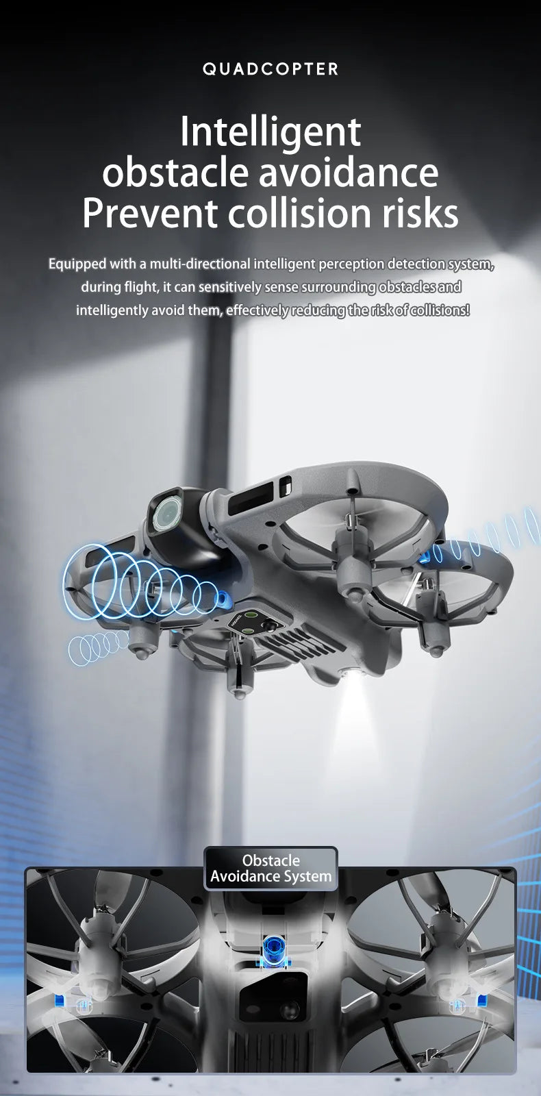 New Z906 Mini FPV Drone Big Screen Remote 180° Electric Adjust 4K Camera 3-Side Obstacle Avoidance Optical Flow With Landing Pad