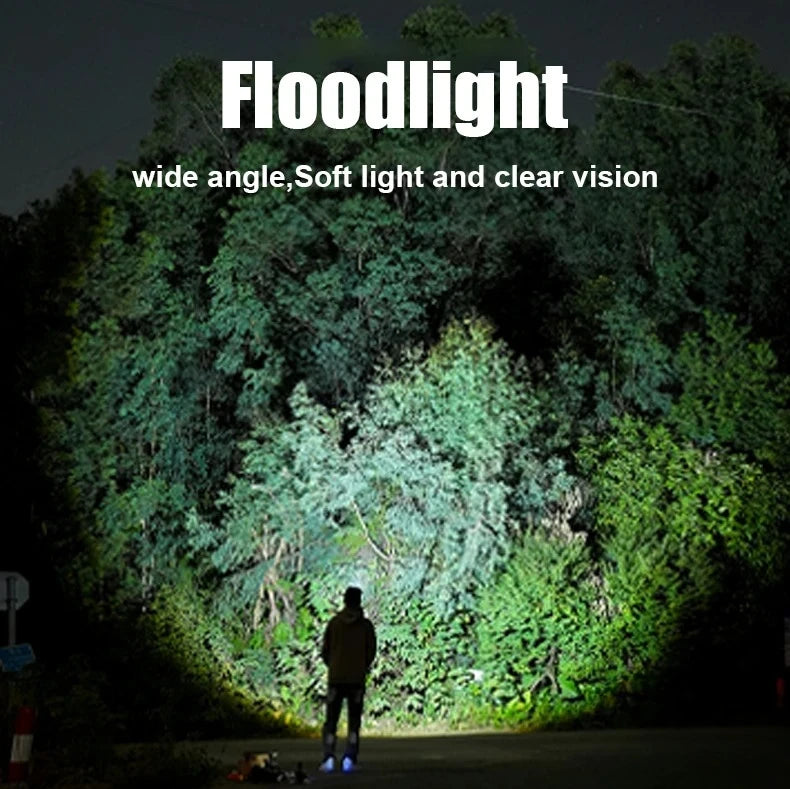 2000000 High Power LED Flashlights Type-C Rechargeable Torch Long Shot 1000M Waterproof Handlamp Outdoor Camping Fishing Lantern