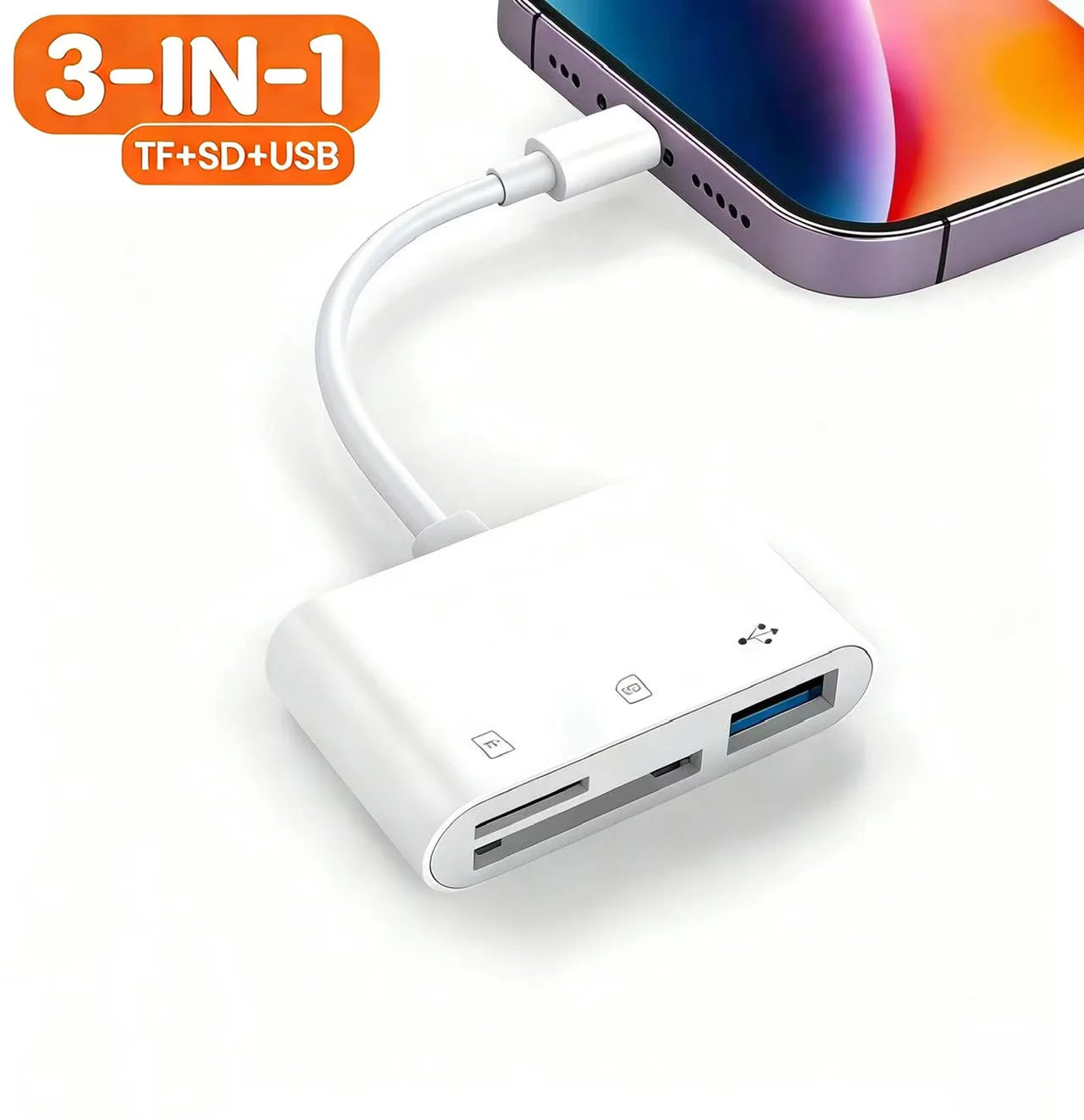 5‑in‑1 USB 3.0 Card Reader Lightning Type C SD TF Memory Card Adapter for iPhone iPad MacBook Samsung Android Phone Laptop