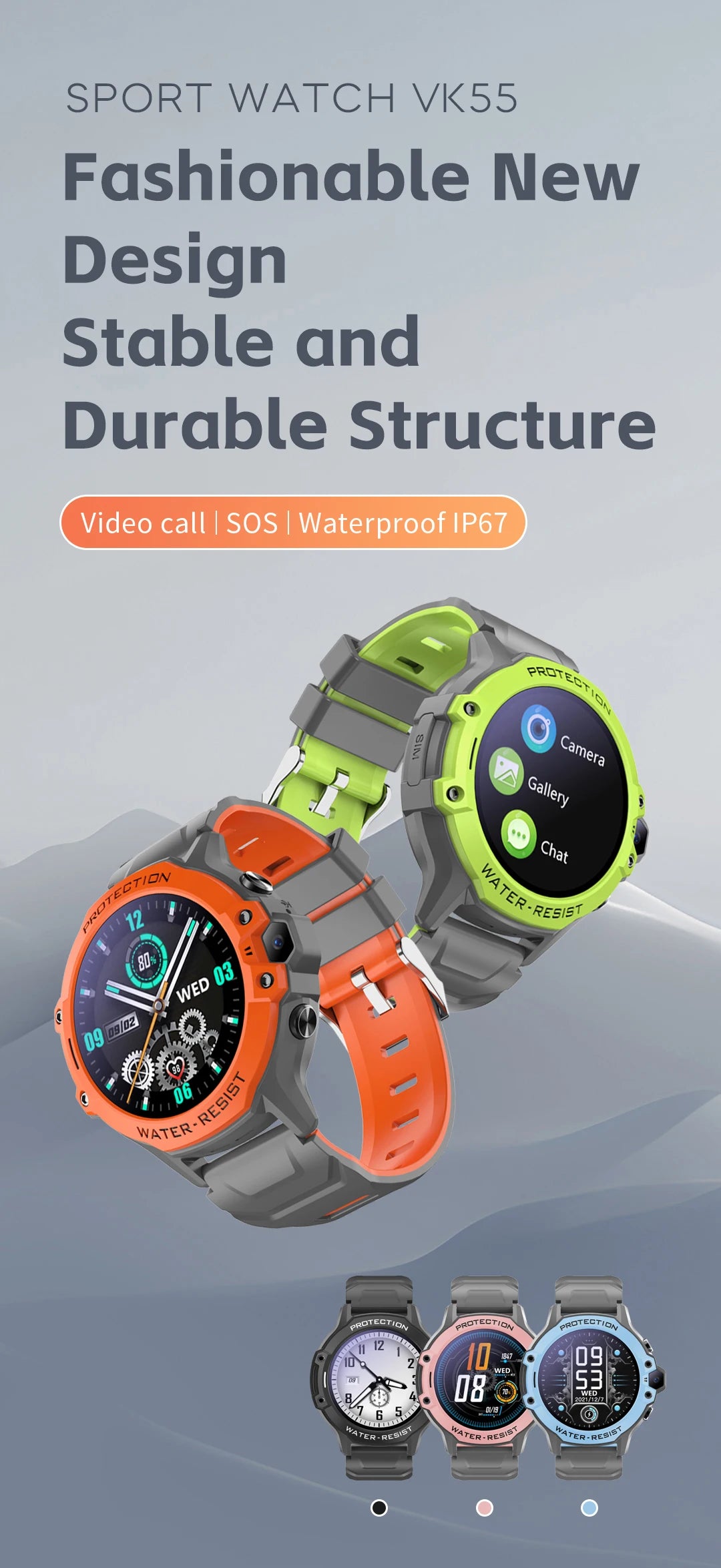 VALDUS 2025 New VK55 Kids Watch GPS SOS Call With 0.3 Mpix Camera 4G SIM Card Children Waterproof Smartwatch For Boys Grils Gift