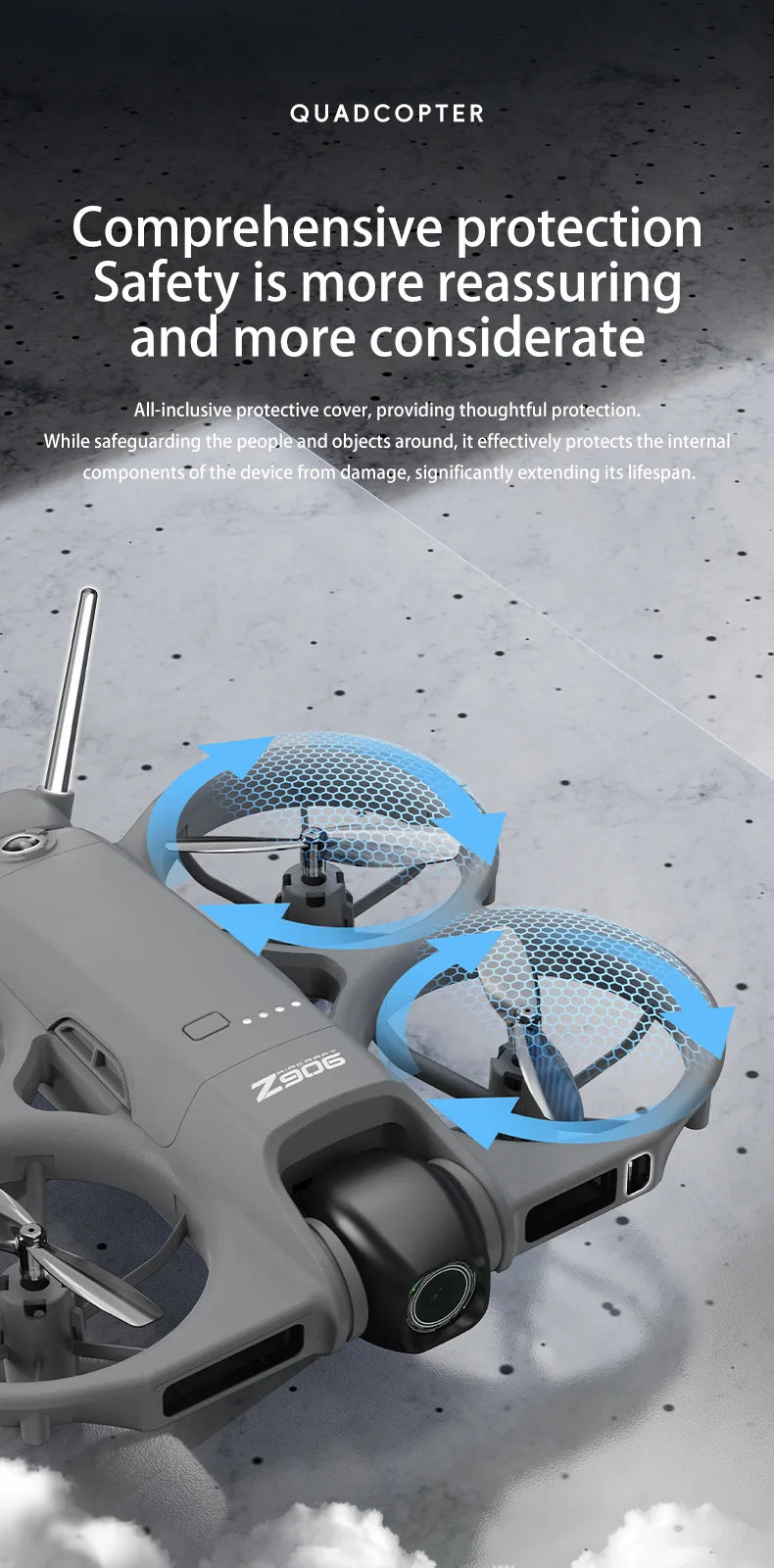New Z906 Mini FPV Drone Big Screen Remote 180° Electric Adjust 4K Camera 3-Side Obstacle Avoidance Optical Flow With Landing Pad