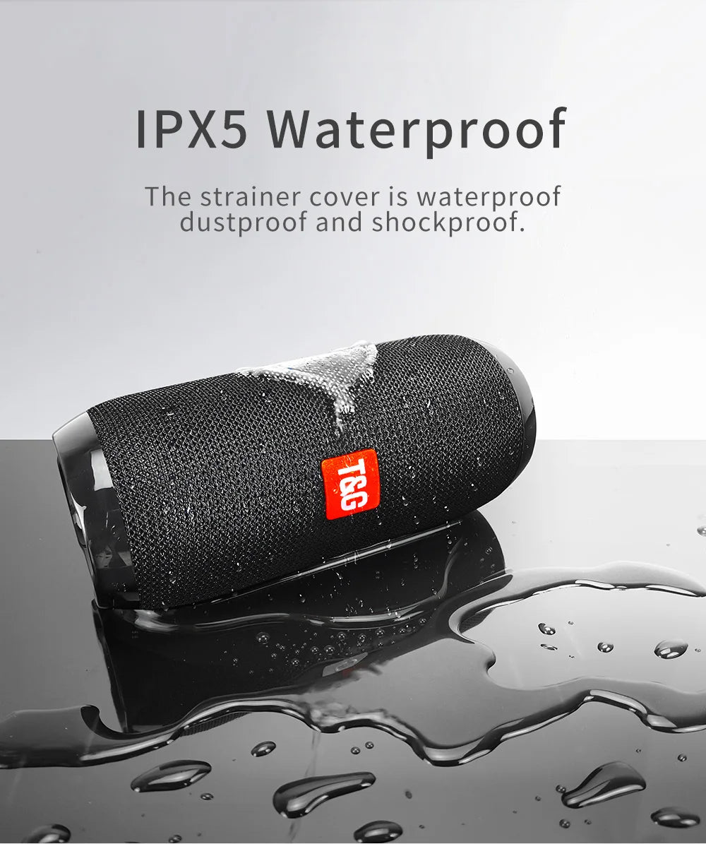 Bluetooth Speaker T&G TG117 Portable TWS Sound Box Waterproof Loudspeaker Outdoor Stereo Surround Speakers Support TF FM Radio