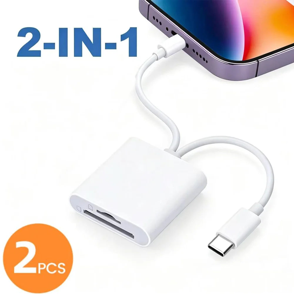 5‑in‑1 USB 3.0 Card Reader Lightning Type C SD TF Memory Card Adapter for iPhone iPad MacBook Samsung Android Phone Laptop