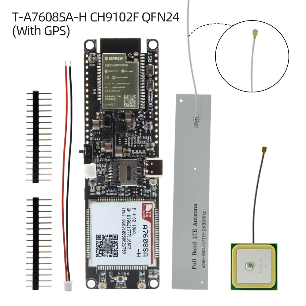 LILYGO® T-SIM A7608E-H A7608SA-H ESP32 LTE Cat 4 High Speed 4G Network GPS Antenna Wireless WiFi Bluetooth Development Board