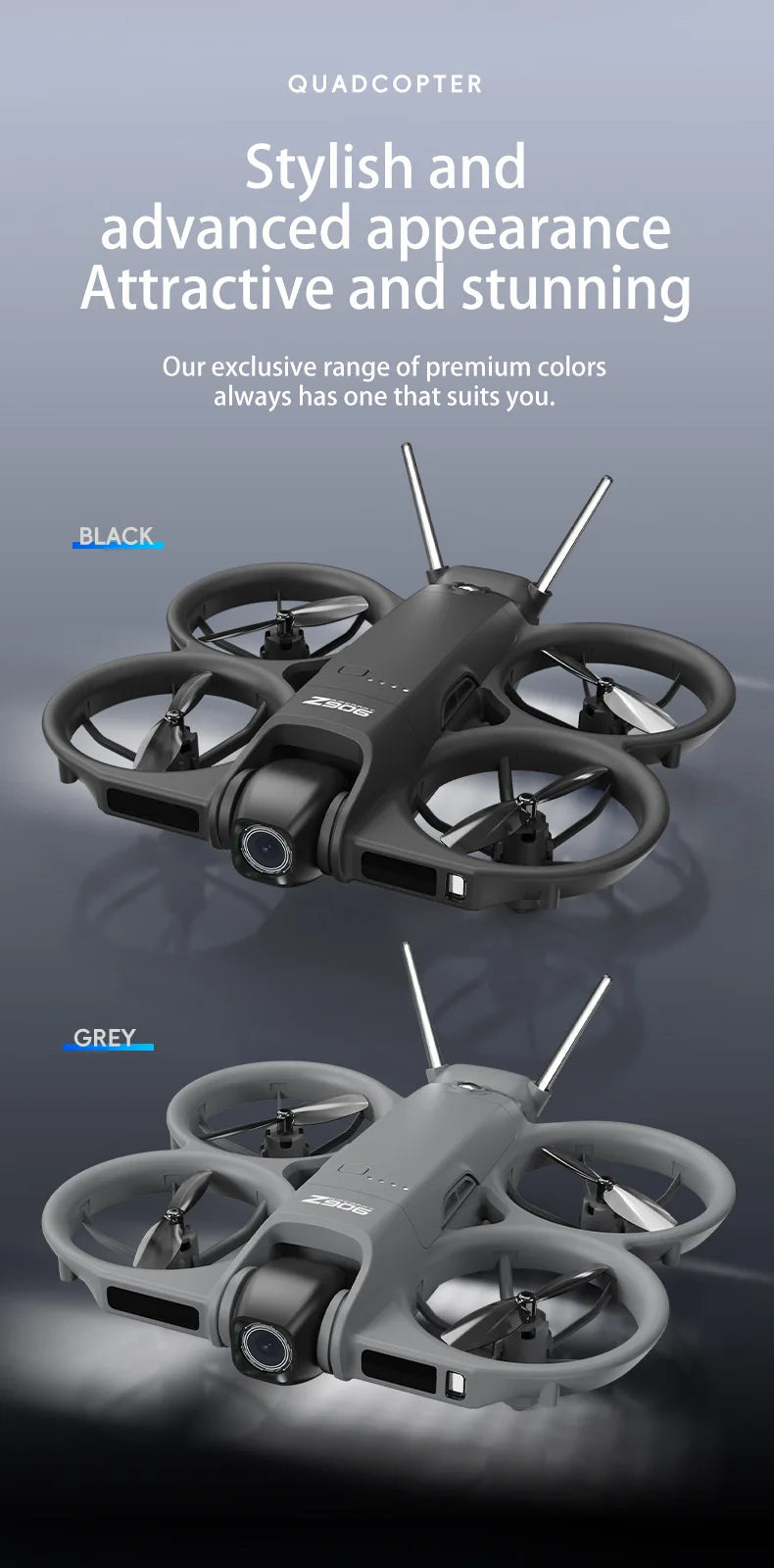 New Z906 Mini FPV Drone Big Screen Remote 180° Electric Adjust 4K Camera 3-Side Obstacle Avoidance Optical Flow With Landing Pad