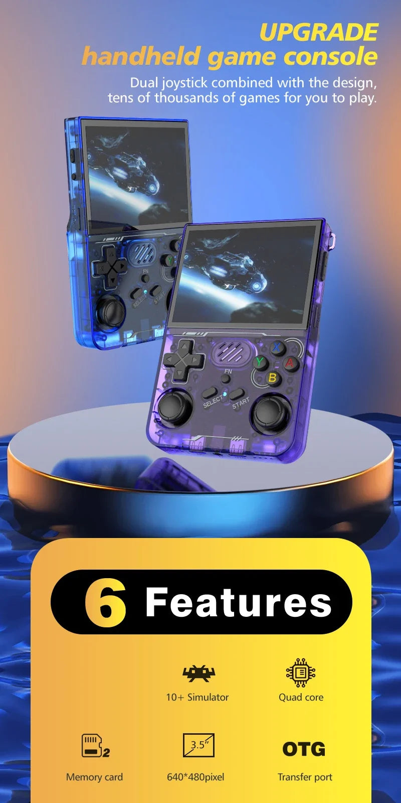 FUNKIDDY New ArKOS R36xx Game Console Linux System 3.5" IPS Screen Retro Handheld Video Game Console 20000+ Games Game Players