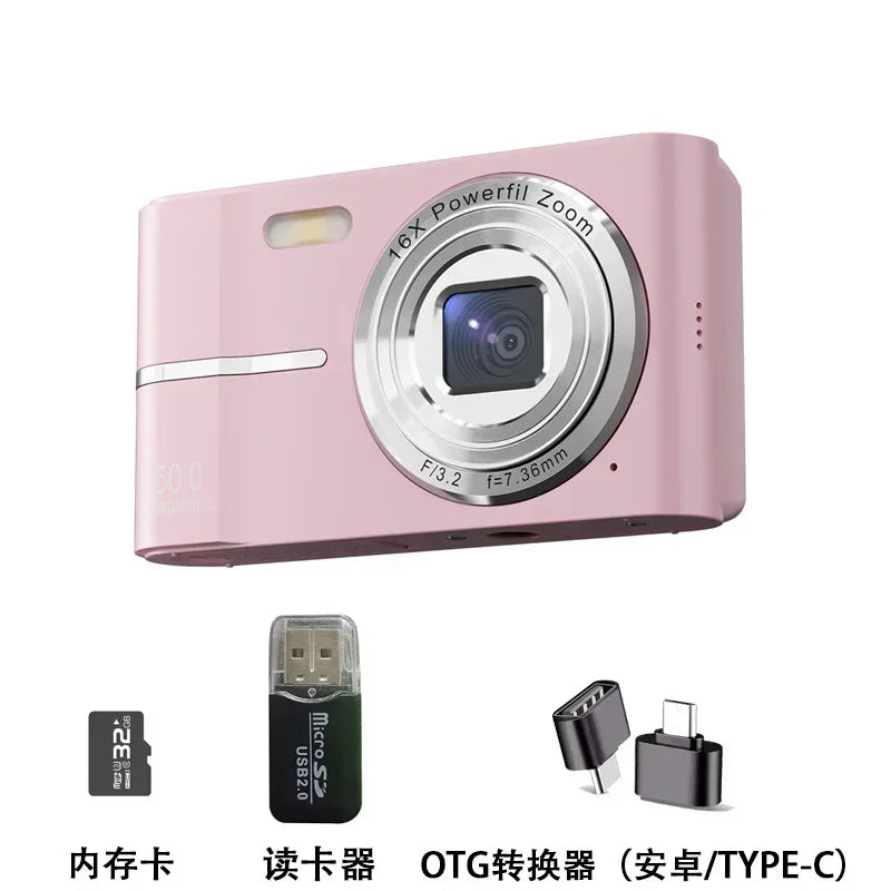 Lenovo 5K Digital Camera 50MP 16X Student Camera Outdoor Anti-Shake Digital Video Camera Flash Video Recorder Small Video Camera
