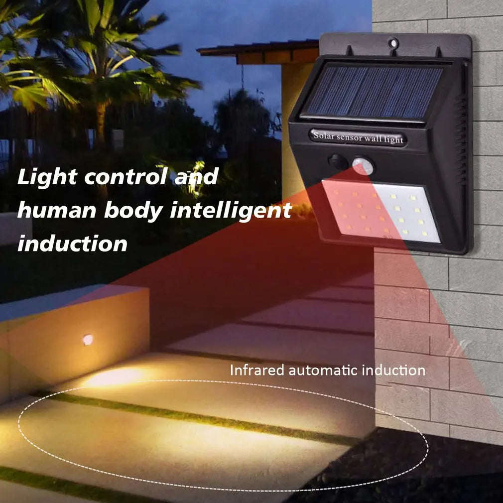 6/30 LED Solar Light PIR Motion Sensor Wall Light Outdoor Solar Lamp Waterproof Solar Powered Sunlight Street Lamp Garden Decor