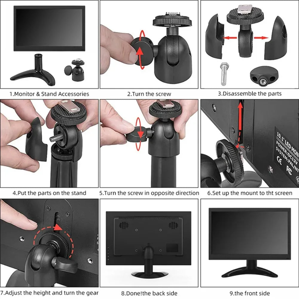 Hot Portable Monitor 11.6/10.1 Inch Small Display with HDMI VGA AV BNC USB Interface for Laptop Raspberry Pi Computer Monitor
