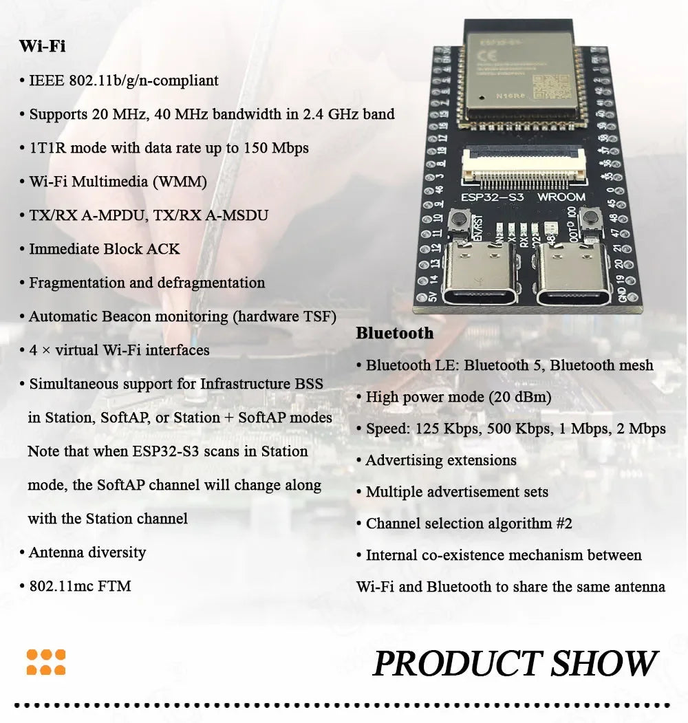 ESP32 S3 N16R8 CAM Development Board 2.4G Wifi BT Camera Module for OV2640 OV5640 8MB PSRAM 16MB FLASH ESP32-S3WROOM N16R8