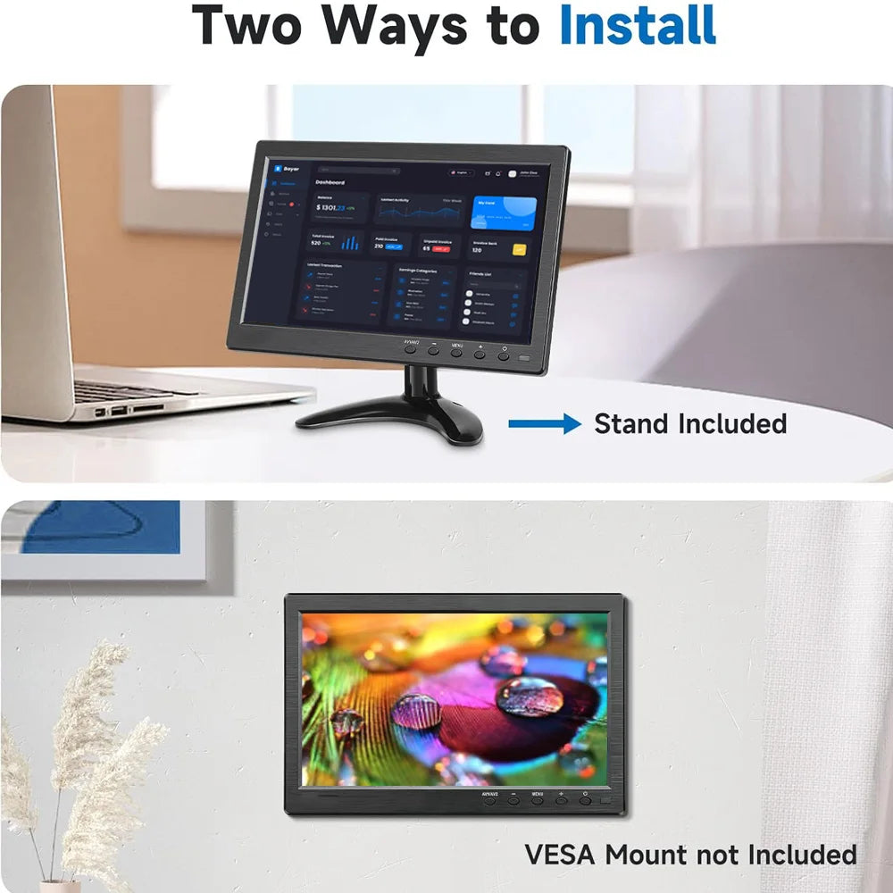 Hot Portable Monitor 11.6/10.1 Inch Small Display with HDMI VGA AV BNC USB Interface for Laptop Raspberry Pi Computer Monitor