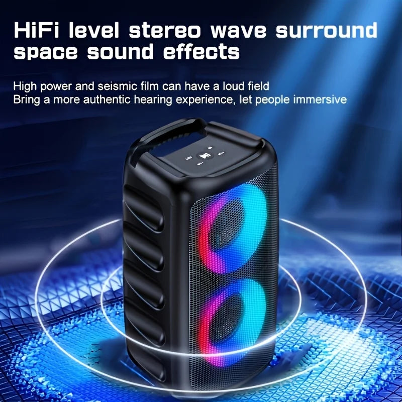 6000W Portable Speaker, Wireless Stereo, TWS, Color Lights, USB/TF Card, for Outdoor, Camping, Backyard Party, Bluetooth Speaker