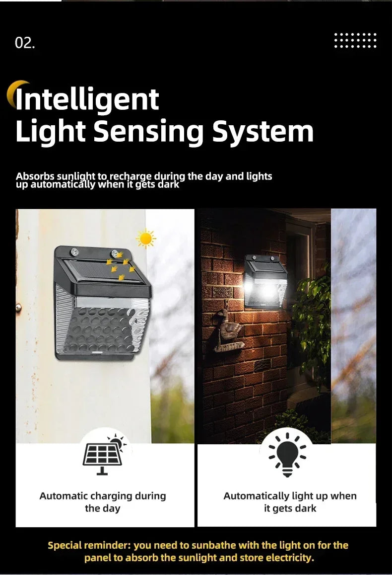 6/30 LED Solar Light PIR Motion Sensor Wall Light Outdoor Solar Lamp Waterproof Solar Powered Sunlight Street Lamp Garden Decor