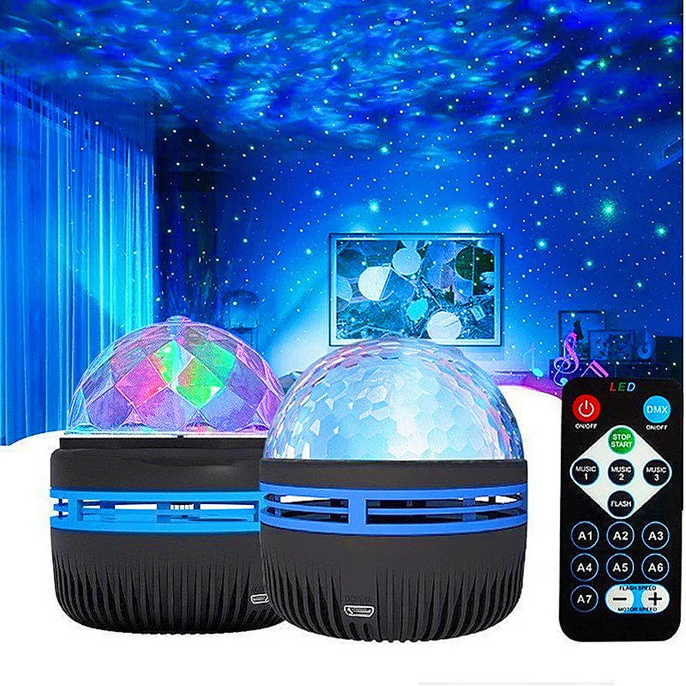 USB LED Night Light Starry Sky Projector Lamp Aurora DC 5V RGB Remote Control Rotating Lighting for Home Party Room Decoration