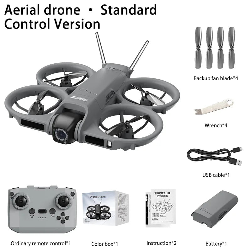 New Z906 Mini FPV Drone Big Screen Remote 180° Electric Adjust 4K Camera 3-Side Obstacle Avoidance Optical Flow With Landing Pad