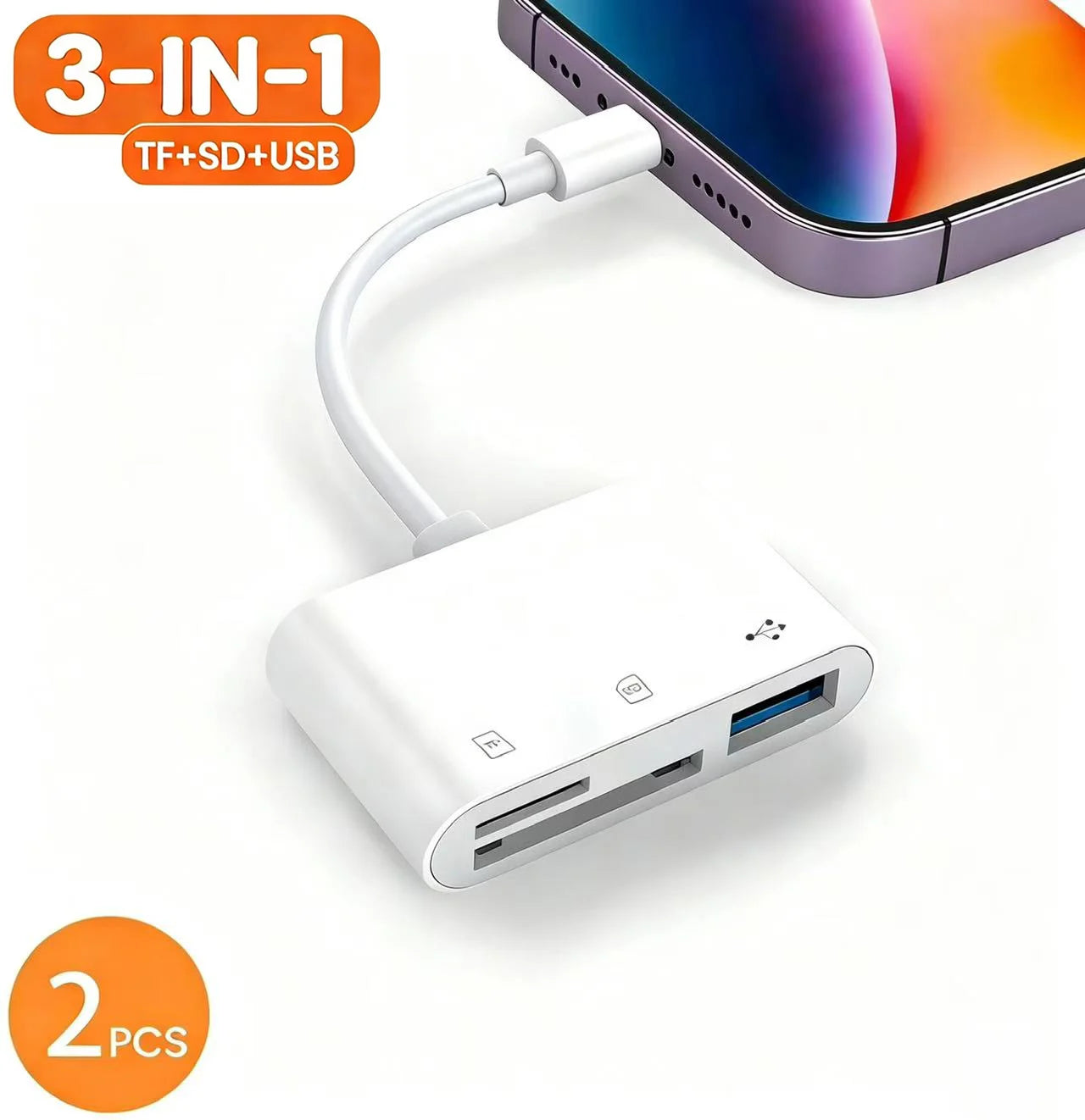 5‑in‑1 USB 3.0 Card Reader Lightning Type C SD TF Memory Card Adapter for iPhone iPad MacBook Samsung Android Phone Laptop