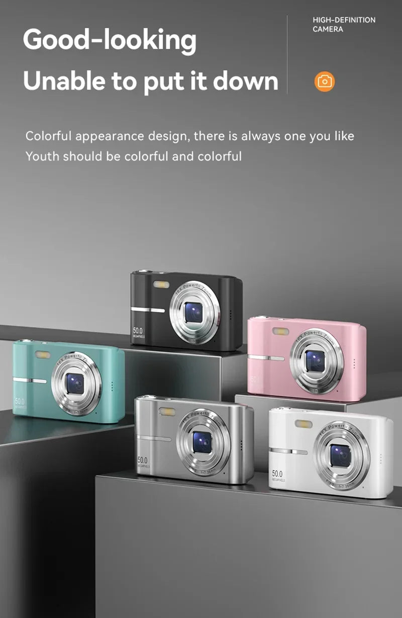 Lenovo 5K Digital Camera 50MP 16X Student Camera Outdoor Anti-Shake Digital Video Camera Flash Video Recorder Small Video Camera