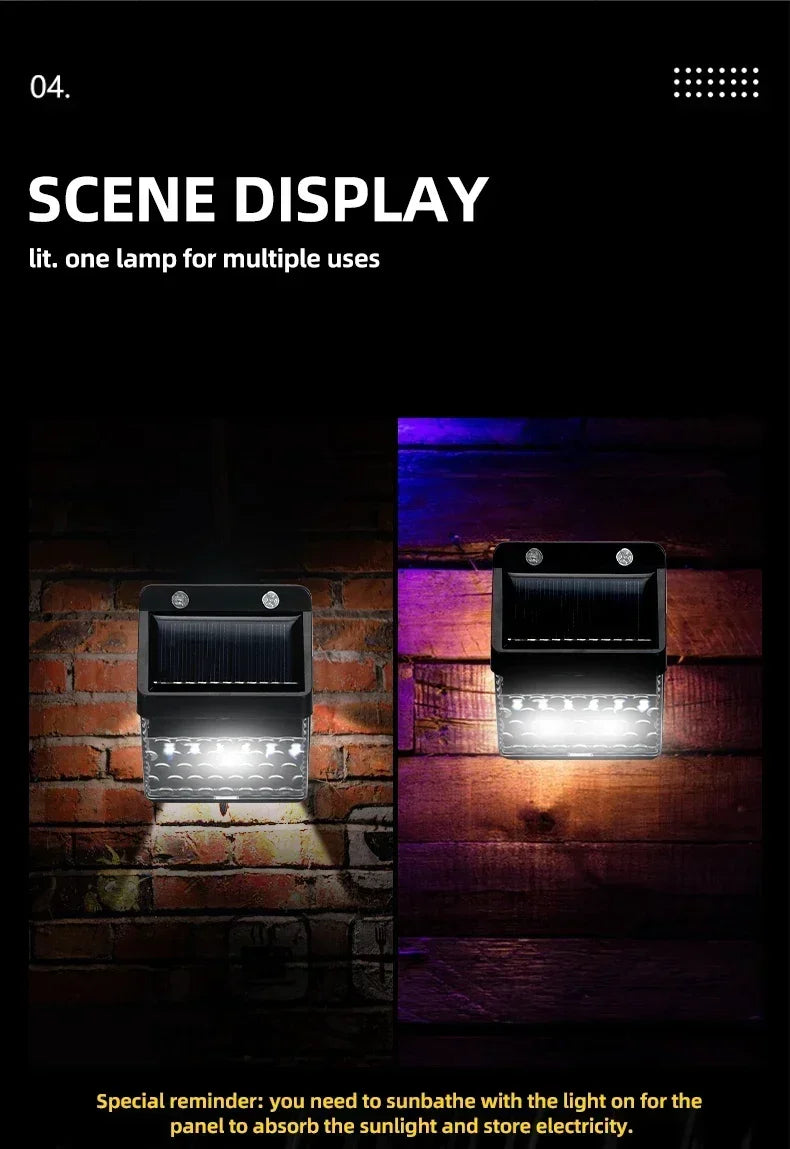 6/30 LED Solar Light PIR Motion Sensor Wall Light Outdoor Solar Lamp Waterproof Solar Powered Sunlight Street Lamp Garden Decor