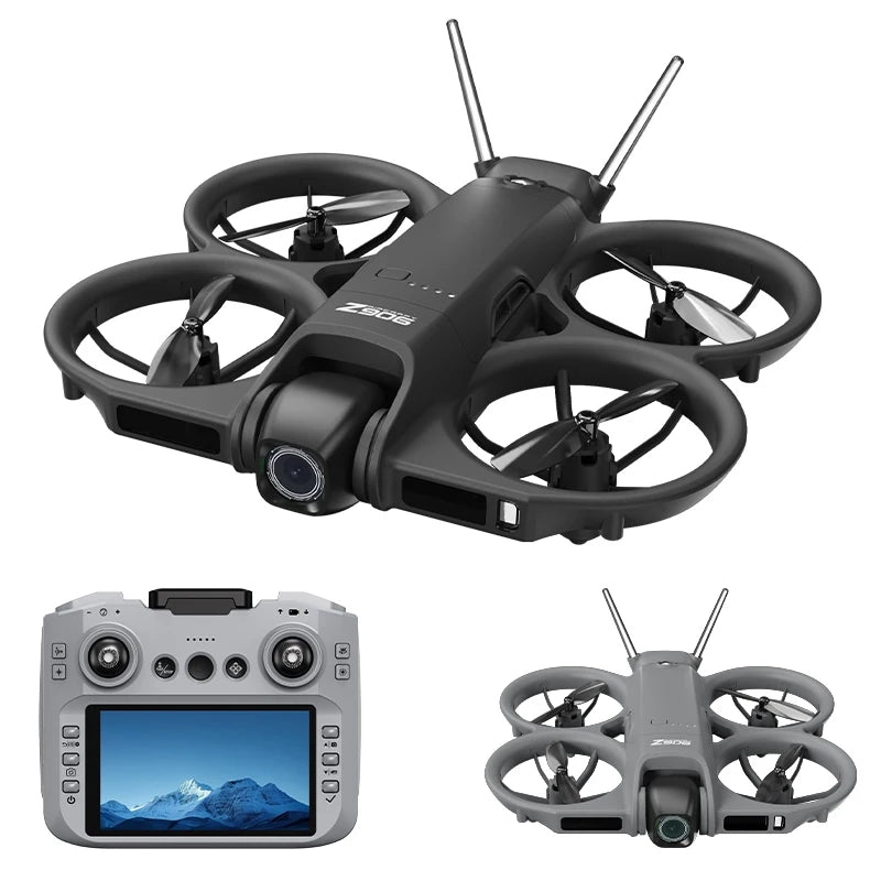 New Z906 Mini FPV Drone Big Screen Remote 180° Electric Adjust 4K Camera 3-Side Obstacle Avoidance Optical Flow With Landing Pad