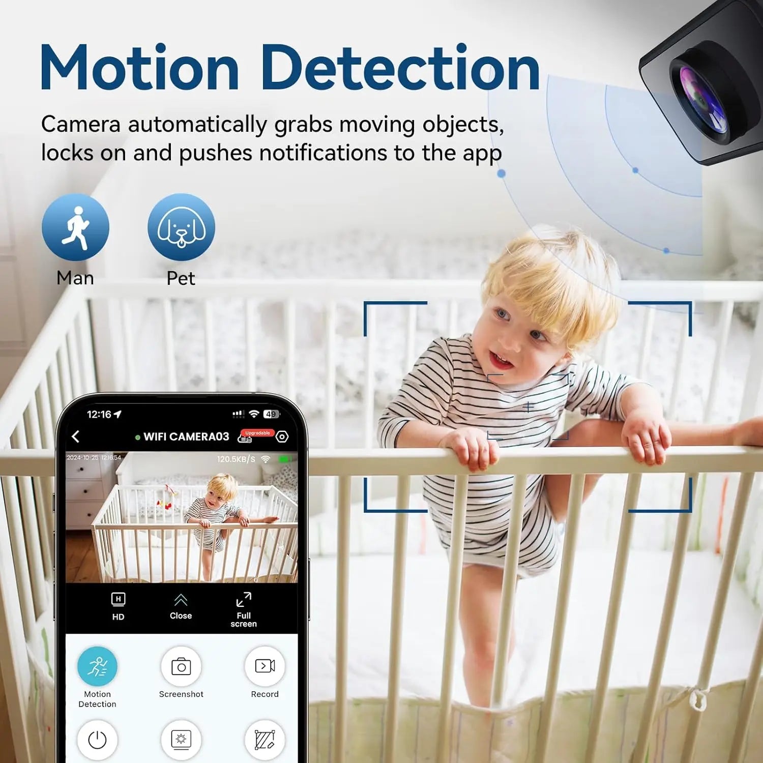 4K Camera WiFi Wireless Remote Monitor Remote Security Detecting Camcorders Security Protection Indoor Real-Time Surveillance
