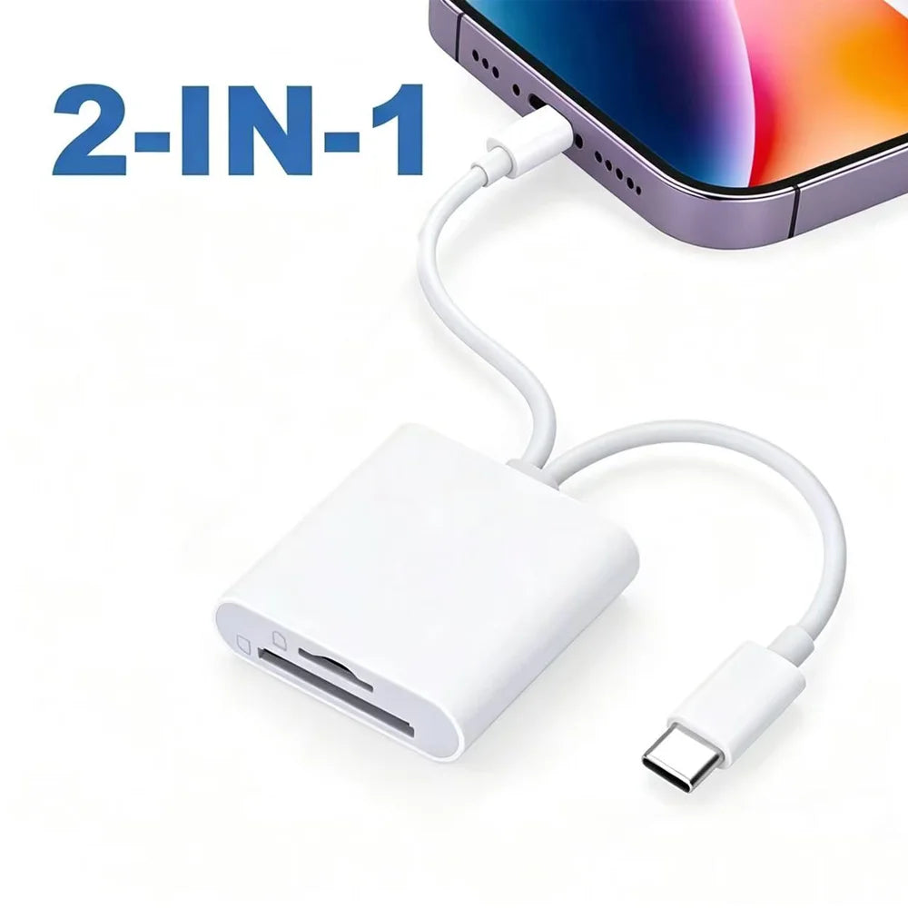 5‑in‑1 USB 3.0 Card Reader Lightning Type C SD TF Memory Card Adapter for iPhone iPad MacBook Samsung Android Phone Laptop